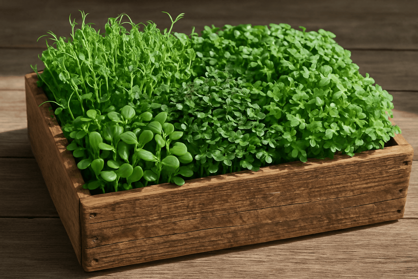 Large Wooden Box filled with Microgreens